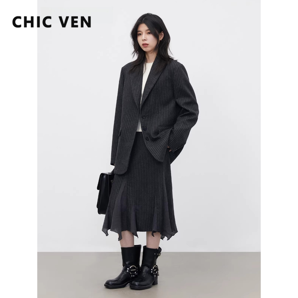 Wool Suit Jacket - CHIC VEN Mode Dames wollen blazer