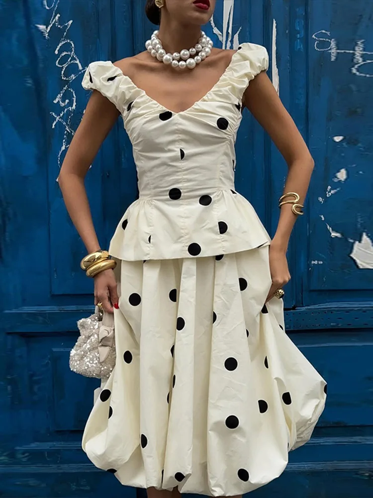 Men'S Formal Beach Wear - Elegante Polka Dot Dames Vest Rok