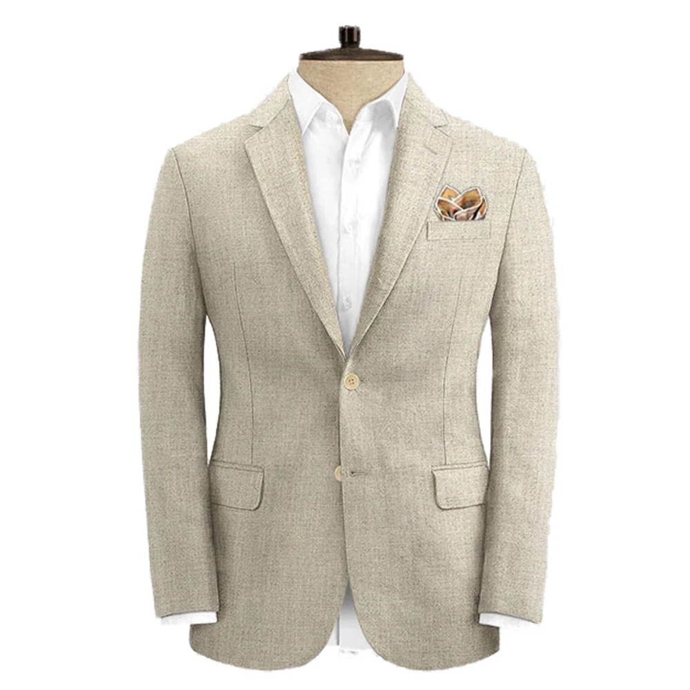 Wool Suit Jacket - 2025 Luxe Zomer Ademend Leno Weave