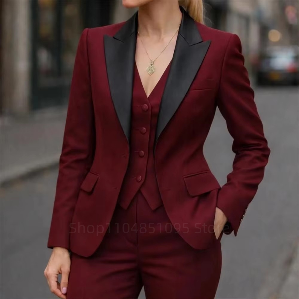 Wool Suit Jacket - Mode Damespakken Blazer Hoge kwaliteit 3-delig