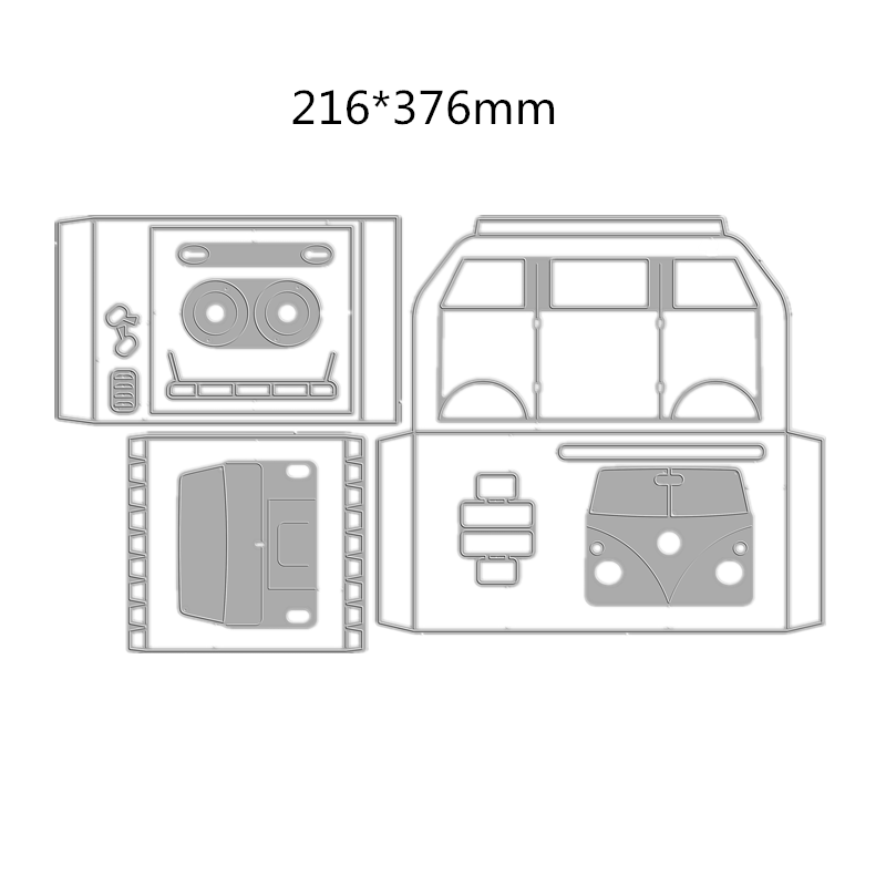 Pocket Square Set - Nieuwe 2021 Kerst Klassieke Campervan Geschenkdoos