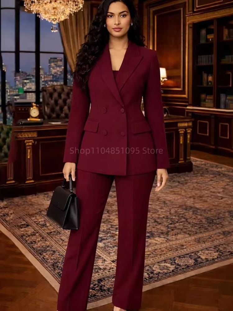 Mode chique bordeauxrode pakke - Wool Suit Jacket recensie en prijs